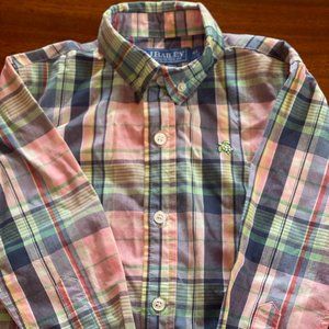 J Bailey-Bailey Boys Roscoe Shirt Button Down Plaid 4T  NWOT